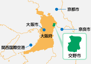 交野市の位置 交野市の位置