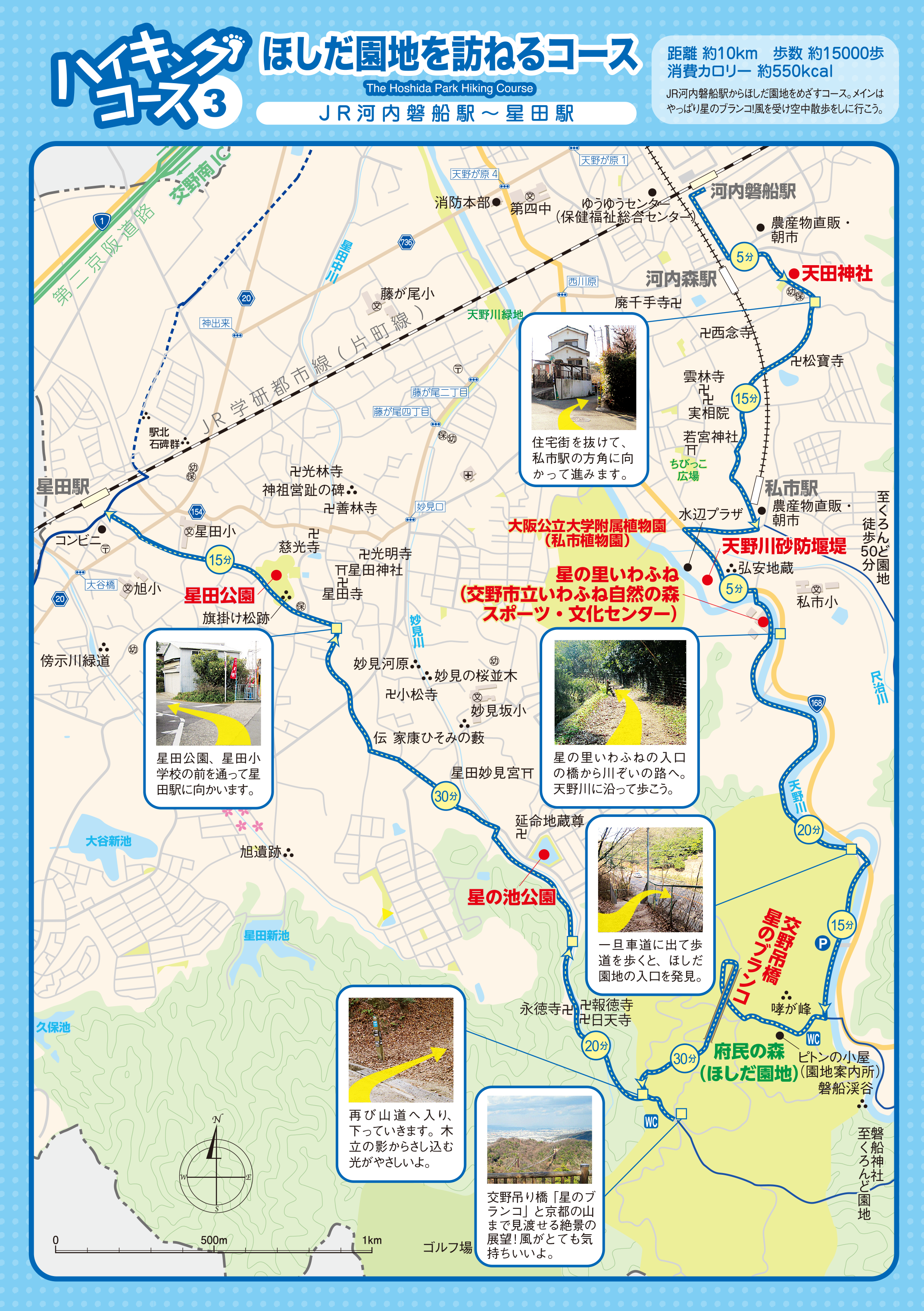 ハイキングコース3_ほしだ園地を訪ねるコース