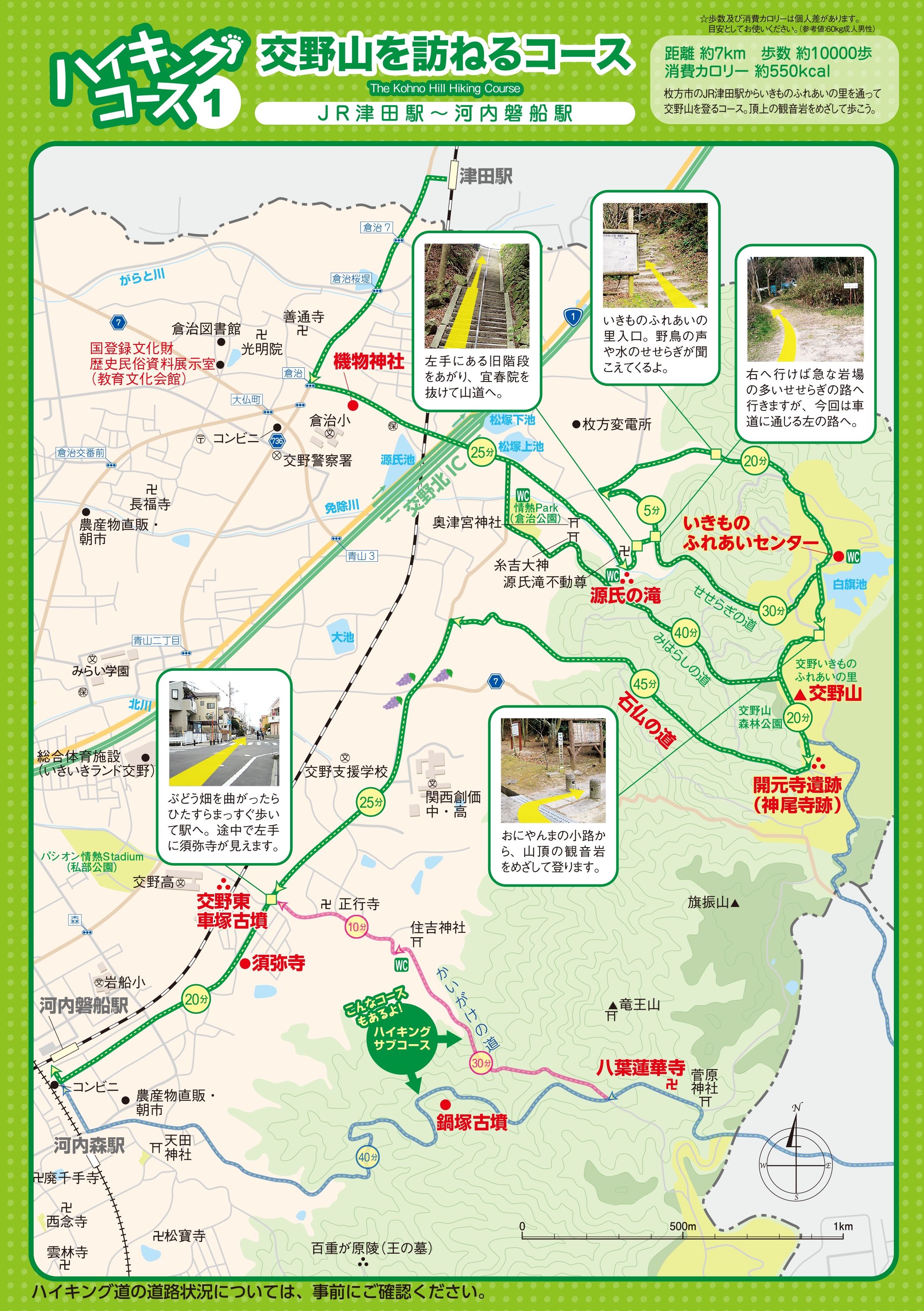 ハイキングコース1_交野山を訪ねるコース