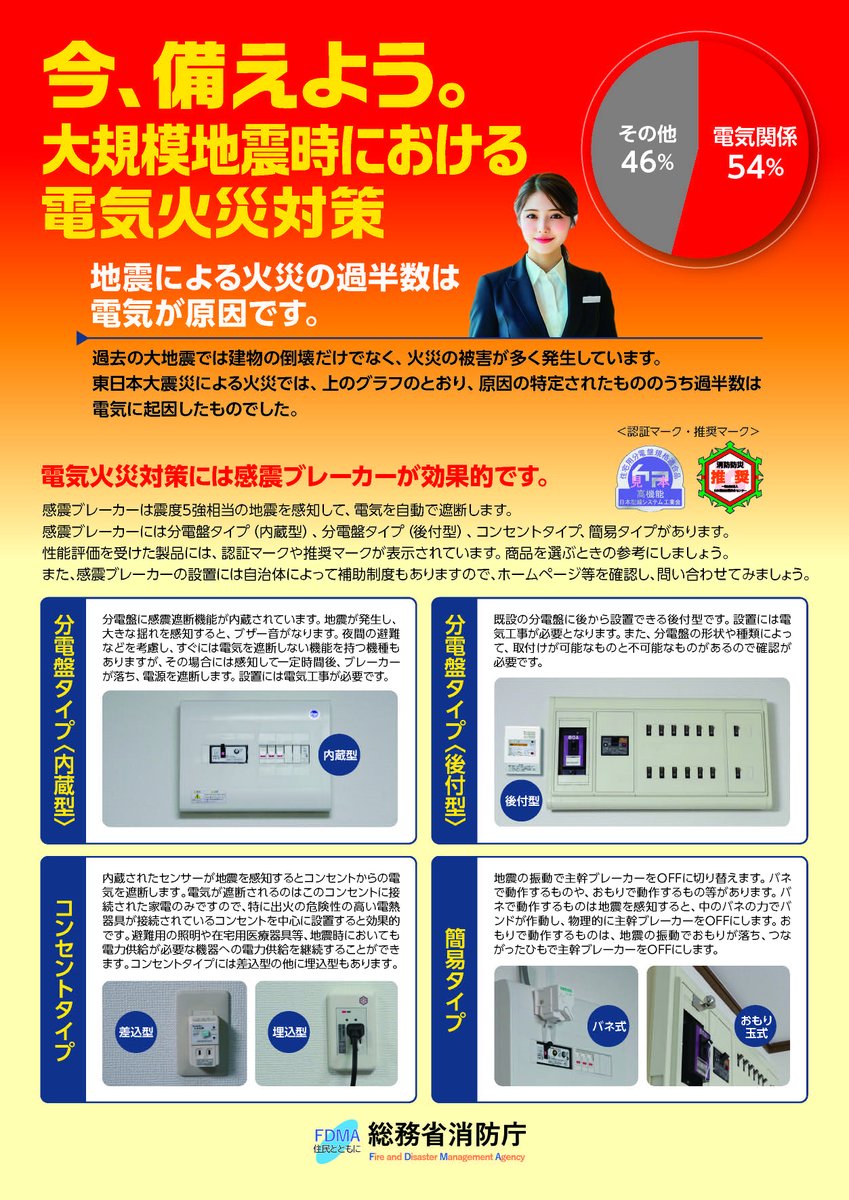 感震ブレーカー】地震みはりロボ（地震火災防止) ✨Panasonic純正製品