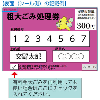 表面の記載例