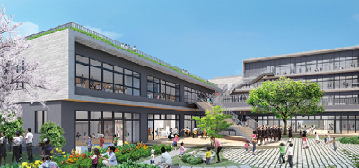 かたの未来学園の建設